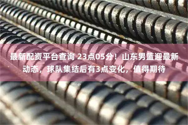 最新配资平台查询 23点05分！山东男篮迎最新动态，球队集结后有3点变化，值得期待